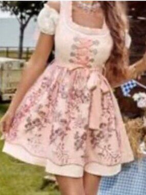 Light Pink Oktoberfest German Dirndl Dress - Size: 6 / M